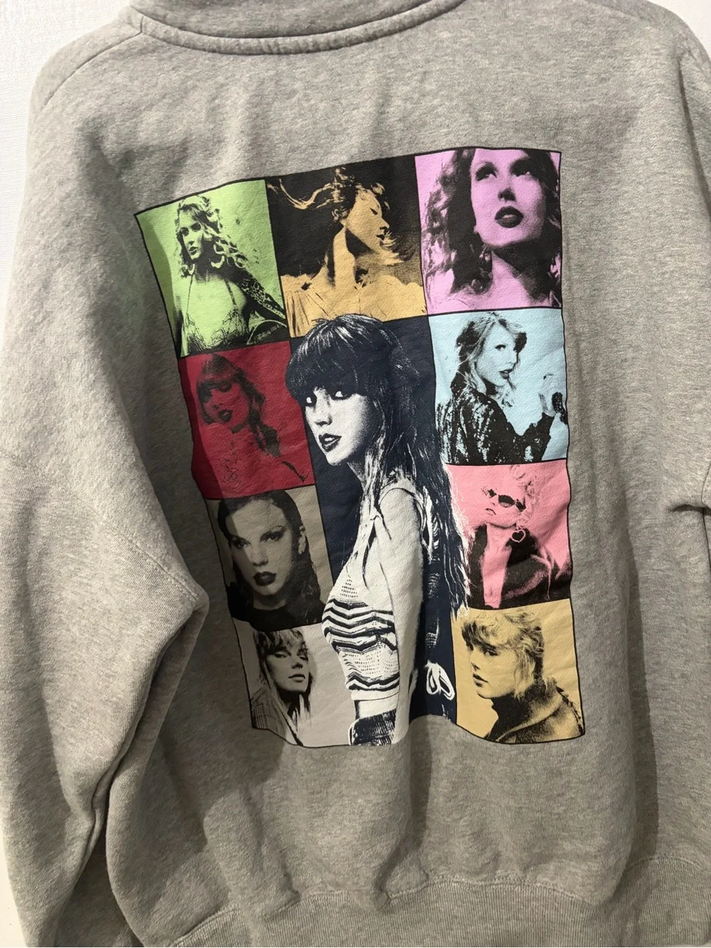 Taylor Swift Light Gray Half-Zip Pullover with Black Trim